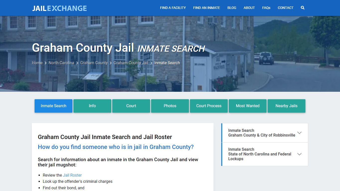 Inmate Search: Roster & Mugshots - Graham County Jail, NC